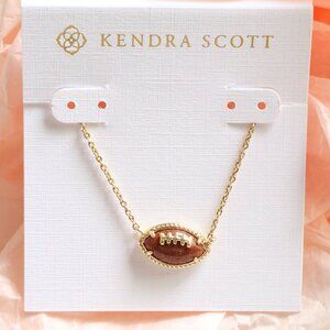 Kendra Scott Football Orange Goldstone Short Necklace